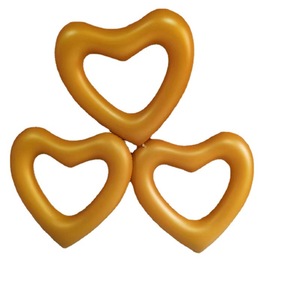 Anillo de natación inflable en forma de corazón de 85 cm, color dorado engrosado, para deportes acuáticos infantiles - Product Image 3