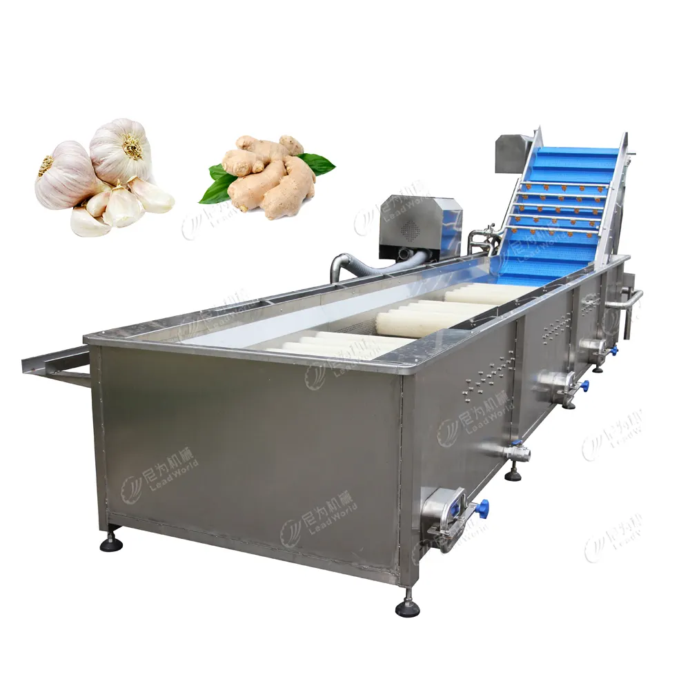 Leadworld Commercial Garlic Cleaning Peeler Bubbles Ginger Washing Machine fruit and vegetable clean machine