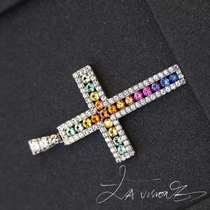 Colgante de la serie Counterattack de aleación vintage con incrustaciones de plata 925, corindón y cristal de diamantes de imitación - Product Image 3