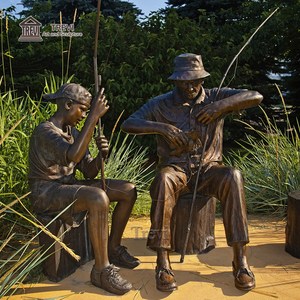 Estatua de Bronce de Padre e Hijo a Tamaño Real, Fundición por Cera Perdida, Escultura Conmemorativa <span class=keywords><strong>Familiar</strong></span> para Jardín o Parque, Personalizada, Venta al Por Mayor, OEM - Product Image 2