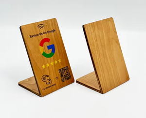 Không tiếp xúc <span class=keywords><strong>Google</strong></span> xem xét NFC Gỗ Đứng <span class=keywords><strong>QR</strong></span> Mã nhà hàng NFC Bảng menu Gỗ Đứng hiển thị NFC đứng tùy chỉnh - Product Image 2