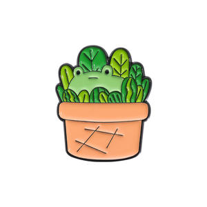 Figurines en métal personnalisées d'animaux de dessin animé, émail souple, pour lapin, chien, chauve-souris brumeuse cachée dans des plantes en pot - Product Image 3