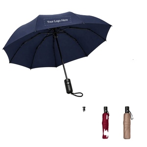 Parapluie automatique à 3 plis avec logo personnalisé, qualité supérieure, compact, pour le soleil et la pluie, idéal pour les cadeaux promotionnels - Product Image 1