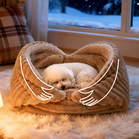 Coussin pour chat, nid douillet, couverture en mousse à mémoire de forme, semi-fermé, chaud pour l'hiver, pliable, multifonctionnel, sûr et sécurisé