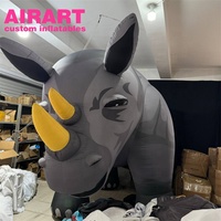 Rhino gonflable publicitaire, rhinocéros géant gonflable pour la décoration d'événements