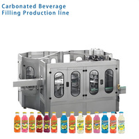 Ligne de production de boissons gazeuses 3 en 1, machine automatique de mise en bouteille, de lavage, de remplissage et de bouchage de jus et de sodas