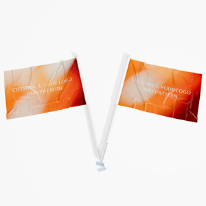 Vente en gros de logo vierge de drapeau de voiture diplomatique personnalisé imprimé en polyester blanc par sublimation pour fenêtre - Product Image 1