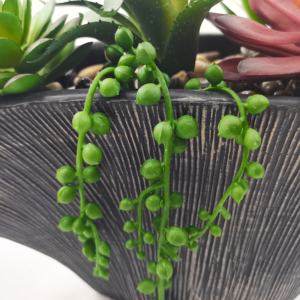 Arrangement décoratif en forme de bateau assorti Pot en ciment pour la maison, la <span class=keywords><strong>cuisine</strong></span>, le bureau Décor de graduation Vert pour étagère de bureau - Product Image 3