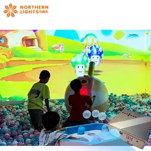 Sistema de juegos de pared de proyección de parque de atracciones, Bola de pared aplastante interactiva, juegos para niños