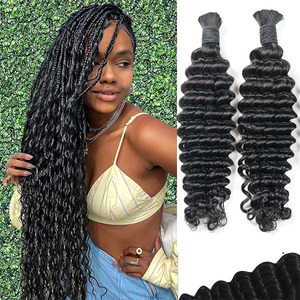 Extensiones de Cabello Natural Negro Crudo Camboyano de un Solo Donante, Grado 12A, 20 Pulgadas, para Trenzas Micro, para Vendedores de Trenzas Boho - Product Image 1