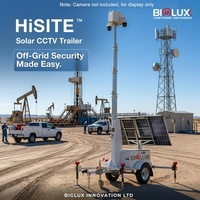 BIGLUX HiSITE Remorque de surveillance mobile autonome à énergie solaire, Tour de sécurité à déploiement rapide, CCTV étanche IP65, Mât de 7m
