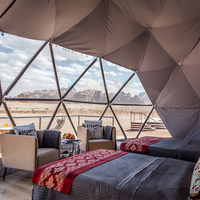 Tenda a Cupola Geodetica in Vetro Personalizzata 5m 6m 7m Esagonale per Feste all'Aperto Casa a Cupola di Lusso per Glamping