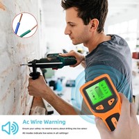 RXT430 Ruixiangtong Nuevo Detector de Metales, Cables y Madera 5 en 1 Portátil para Paredes, Negro/Naranja, 9V 10W