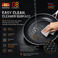 Ensemble de casseroles en céramique G8 non toxique, en acier inoxydable triple couche, poêle antiadhésive, ensembles de casseroles antiadhésives, OEM