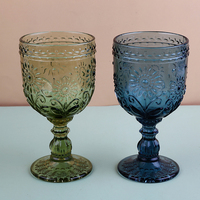 Verre à vin rouge rétro à pied haut, Verre à champagne gris fumé rayé, Ensemble de verres à vin pour la maison, Verre à vin, Verre à jus