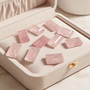 Cristalli di Quarzo Rosa Naturale su Misura, Sfaccettati, Disponibili da Fornitori di Gioielli di Alta Gamma. - Product Image 1