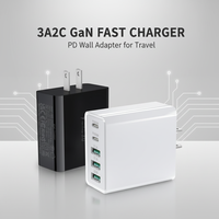 HNT 60W Pengisi Daya Dinding Cepat USB-C PD 5-Port 2 USB-C + 3 Port USB Desain ABS Ringan Perlindungan untuk