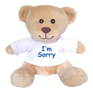 Oso de Peluche Pequeño de 6 Pulgadas Súper Adorable con Camiseta con Mensaje de Disculpas, Muñeco de Peluche para Amigos - Product Image 1