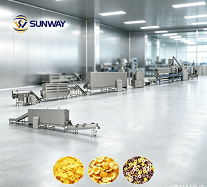 Machine à fabriquer des flocons de maïs entiers longue durée, extrudeuse de cornflakes <span class=keywords><strong>sans</strong></span> <span class=keywords><strong>gluten</strong></span>, appareil complet pour flocons de petit-déjeuner - Product Image 1