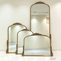 Miroir de salle de bain arqué de style français vintage, miroir intelligent LED de style européen, miroir de maquillage de luxe, verres argentés