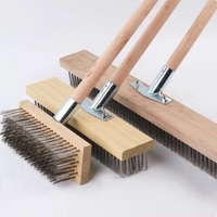Brosse de nettoyage industrielle à long manche en acier inoxydable pour éliminer le mousse des sols