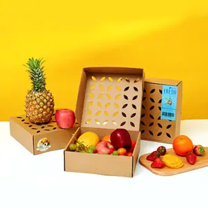 도매 속이 빈 과일 포장 상자 체리/배 선물 상자 케이크 말린 과일 크래프트 종이 겨울 날짜 포장 상자 사용자 정의