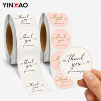 Personalisierte Runde Dankeschön-Aufkleber Wasserfeste Papier-Vinyl-Klebeetiketten für Geschenk-Etiketten Logoaufkleber-Rolle