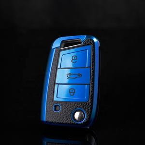 Housse de clé de voiture en cuir TPU pour Volkswagen Golf 7 Mk7 <span class=keywords><strong>Seat</strong></span> Ibiza <span class=keywords><strong>Leon</strong></span> FR 2 Altea Aztec Housse de clé de voiture FOB en cuir - Product Image 2