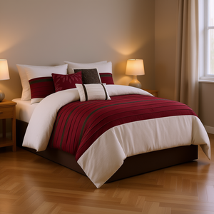 Juego de Edredón Db de 7 Piezas, Floral, Tejido en Poliéster, para Cama Queen, King, Super King, para Dormitorio, Hogar, Hotel, Boda - Product Image 2