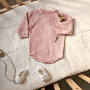 Combinaison en coton à manches longues pour bébé unisexe, barboteuse tricotée - Product Image 4