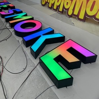 Letrero Acrílico 3D Moderno Personalizado con Iluminación Frontal RGB, Exhibición para Exteriores, Letras de Canal LED Coloridas