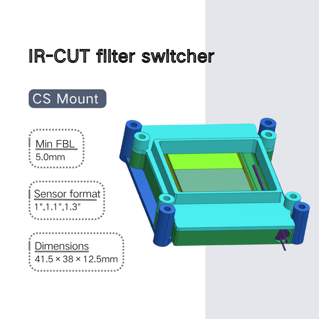 CS Mount IR-CUT Filter Switcher Day-Night Wavelength Pass Switch for 1"/1.1"/1.3" Industrial Camera