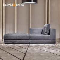 Luxuriöses Plüsch-Samt-Schlafsofa Modulares Design Premium Stoff-Leder-Ecksofa Moderne Wohnzimmermöbel