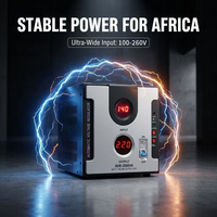 Regulador de Voltaje Automático de Calidad Industrial 500VA-5000VA con Pantalla Dual y Enchufe Universal para Refrigerador, PC, con Certificación CE