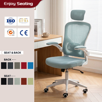 Chaise de bureau ergonomique pivotante moderne de haute qualité en tissu, dossier haut, appui-tête réglable, hauteur réglable pour sièges de direction