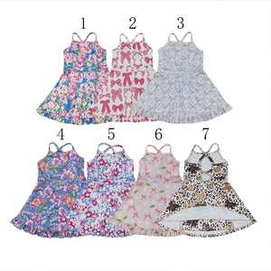 Robe d'été pour bébé fille, 7 couleurs, imprimés floraux, sans manches, vêtements de yoga pour enfants, vêtements actifs pour filles - Product Image 1