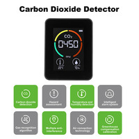 Moniteur de qualité de l'air intérieur, analyseur de gaz de dioxyde de carbone de bureau, détecteur de CO2, thermomètre, hygromètre, moniteur de CO2