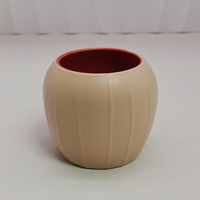 Pot à bougie en céramique côtelée mate, couleur unie, forme baril, 238 ml, moderne, pour aromathérapie, décoration intérieure, Noël, écologique