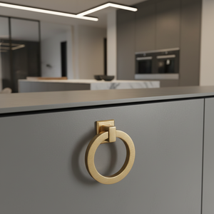 มือจับลิ้นชักตู้แบบดึง ดีไซน์หรูหรา สีทอง ผลิตจากโลหะผสมสังกะสี สำหรับเฟอร์นิเจอร์ทันสมัย - Product Image 3