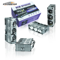 Phare auxiliaire LED externe pour voiture 100W 3 yeux CNC, 10000LM, 3 couleurs, double ventilateur, IP67