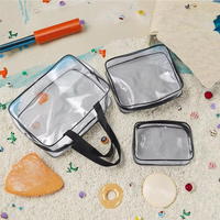 Sac de voyage transparent PVC étanche cosmétique maquillage sacs organisateur voir à travers plastique clair étui ensemble 3 en 1