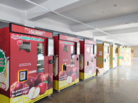 Distributeur automatique de jus de pomme 100% pur et frais OEM, sans personnel, écran tactile 32 pouces, paiement sans espèces, code QR NAYAX, CE ETL EMC