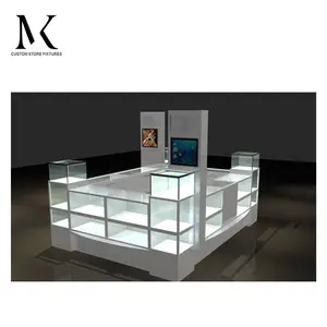 Lishi 2024 nuovo chiosco al dettaglio in vetro temperato vetrina per gioielli chiosco di gioielli centro commerciale espositore per chiosco di vendita