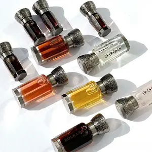 3ml 6ml <span class=keywords><strong>12ml</strong></span> sang trọng hợp kim kẽm vít cap Arab Arabian bát giác Tola đánh bóng rõ ràng chai thủy tinh Oud dầu <span class=keywords><strong>attar</strong></span> chai - Product Image 3