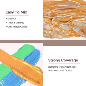 18 Màu Sắc Chế Tạo Kim Loại Sơn 250Ml Vĩnh Viễn Cho Quần Áo Không Độc Hại Sơn Cho Vải DIY Thủ Công T-Shirts Vải Sơn Bộ - Product Image 5