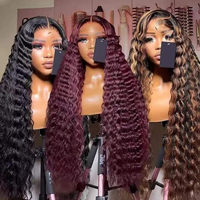 Peluca Frontal Completa HD 613, Peluca de Cabello Virgen Ondulado Profundo de 30 Pulgadas y 200 Densidad con Cutícula Alineada Brasileña Cruda 613, Peluca de Cabello Humano Rubio 613