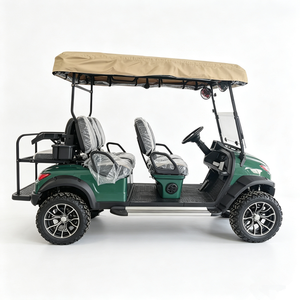 Green 6 Passenger Solar Charging Off-Road Electric Golf Cart - Product Image 3