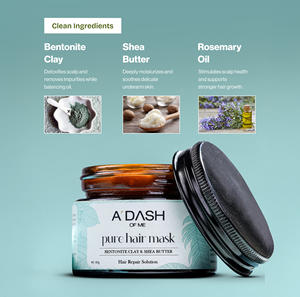 A’DASH OF ME Pure Hair, Solución Reparadora para Cabello Seco y Dañado con Arcilla Bentonita y Manteca de Karité, Acondicionamiento Profundo y Cuidado del Cuero Cabelludo - Product Image 2