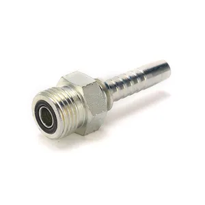 HYDRAULIC HOSE END CONNECTOR ORFS MALE O-RING SEAL STRAIGHT FITTING FOR 1 OR 2 WIRE HYDRAULIC HOSE CRIMPING FITTING