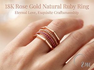 Anillo de Oro Rosa de 18K con Rubí Natural de UM Jewelry, Diseño Único, Pulido Exquisito, Venta al por Mayor para Unisex/Hombres/Mujeres, Regalo de Aniversario - Product Image 2